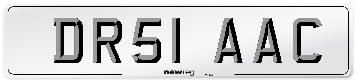DR51 AAC Number Plate from New Reg